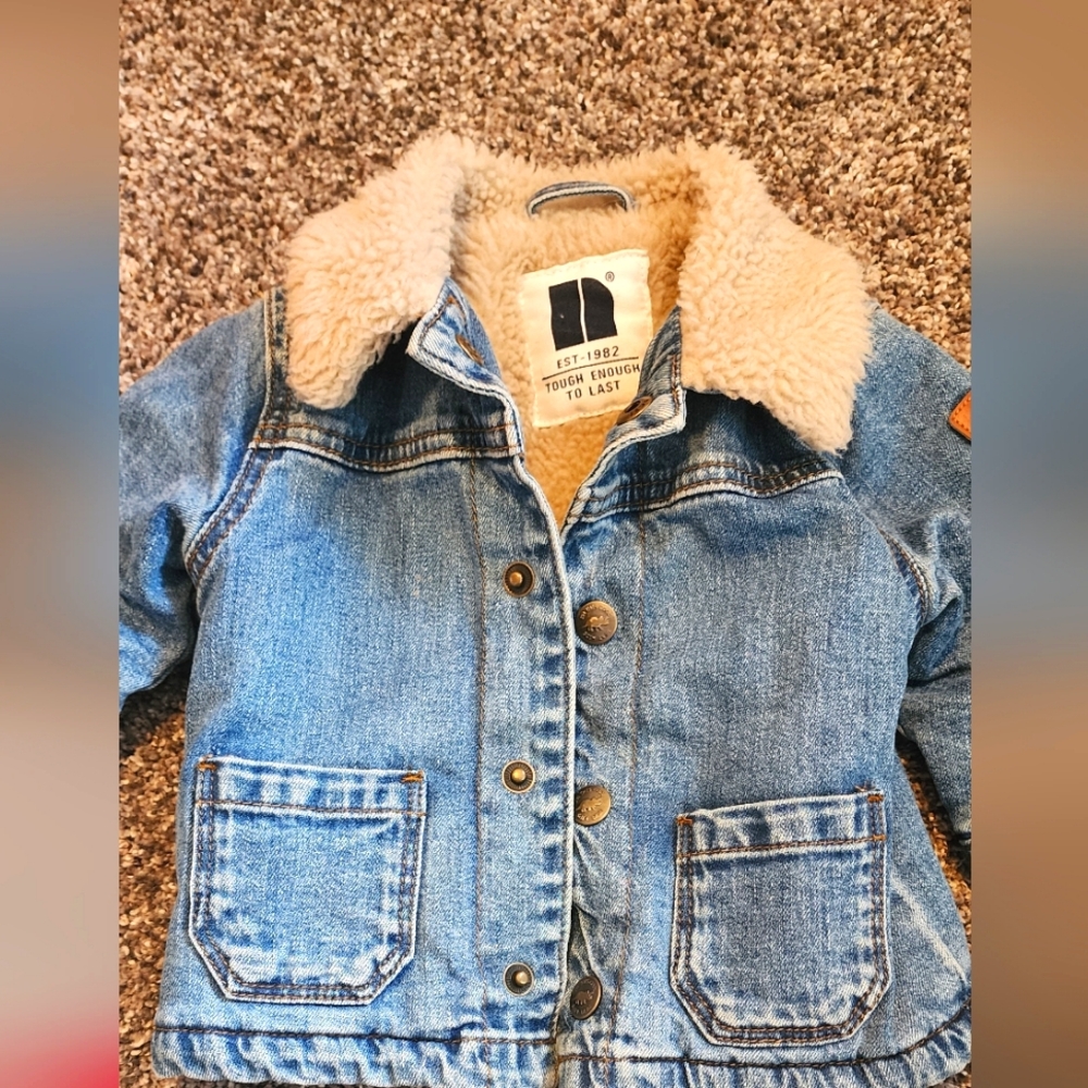 Denim Jacket with Sherpa Collar